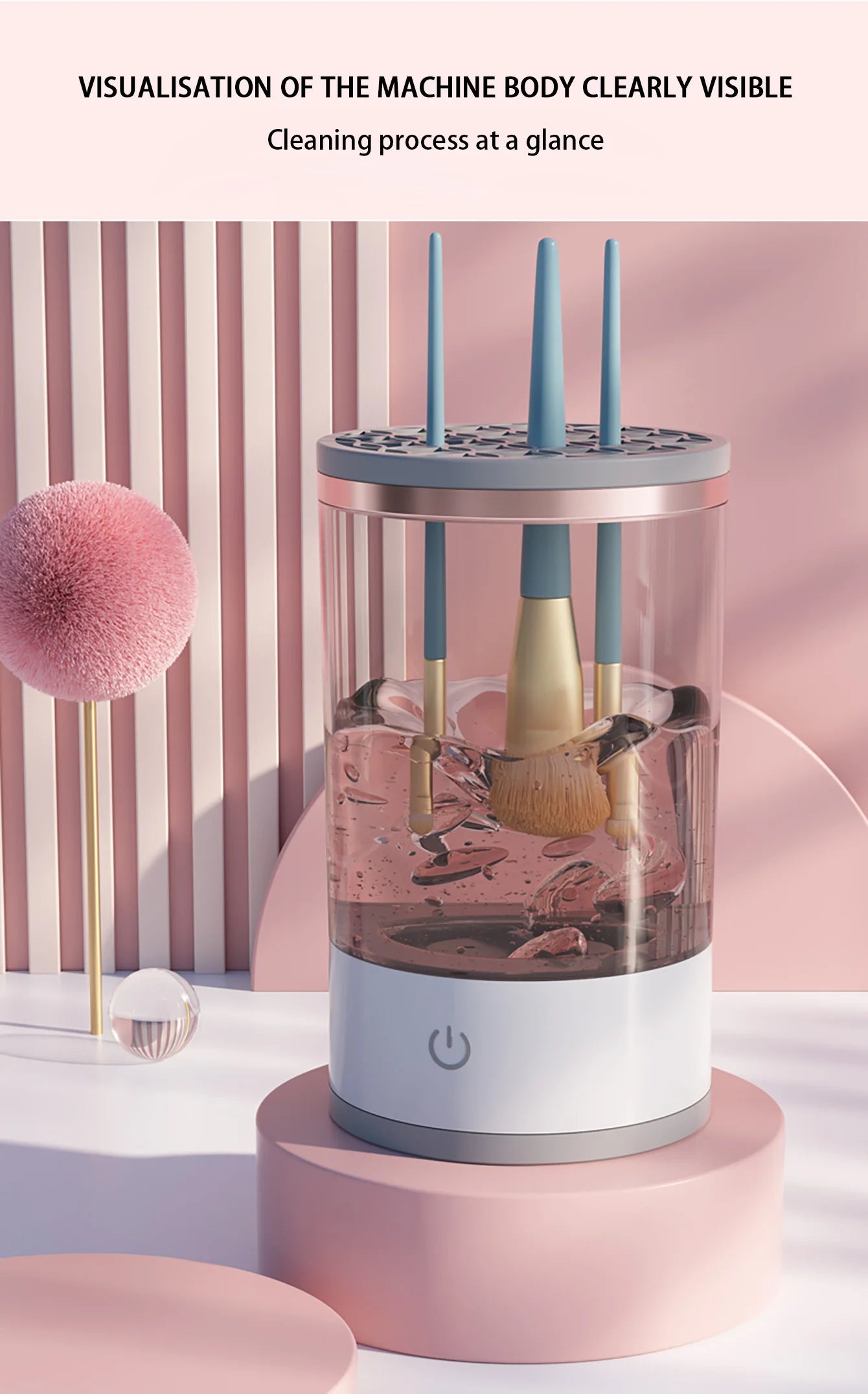 Mini Portable Ultrasonic Makeup Brush Cleaner